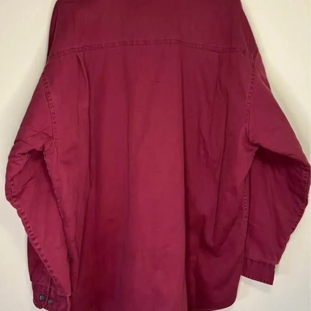Wolverine Boots Mens Flannel Jacket Long Sleeve Fleece Lined Plaid XL Maroon NWT